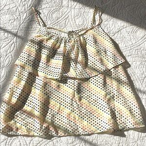 Polka Dot Layered ChiffonTank Top
